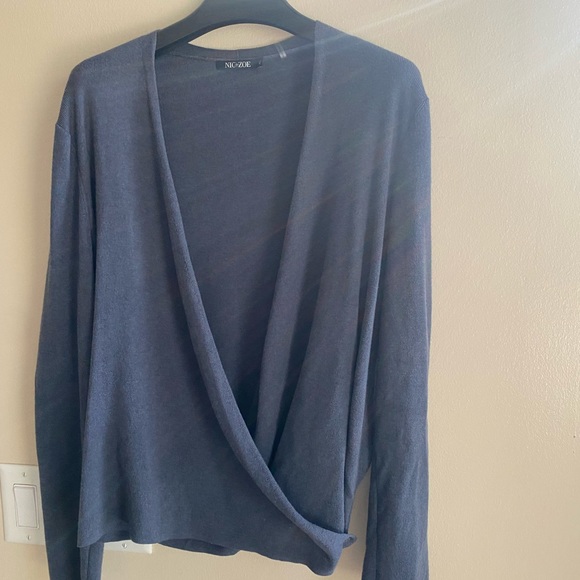 NIC + ZOE wrap sweater. Cornflower blue Size XL - Picture 3 of 6